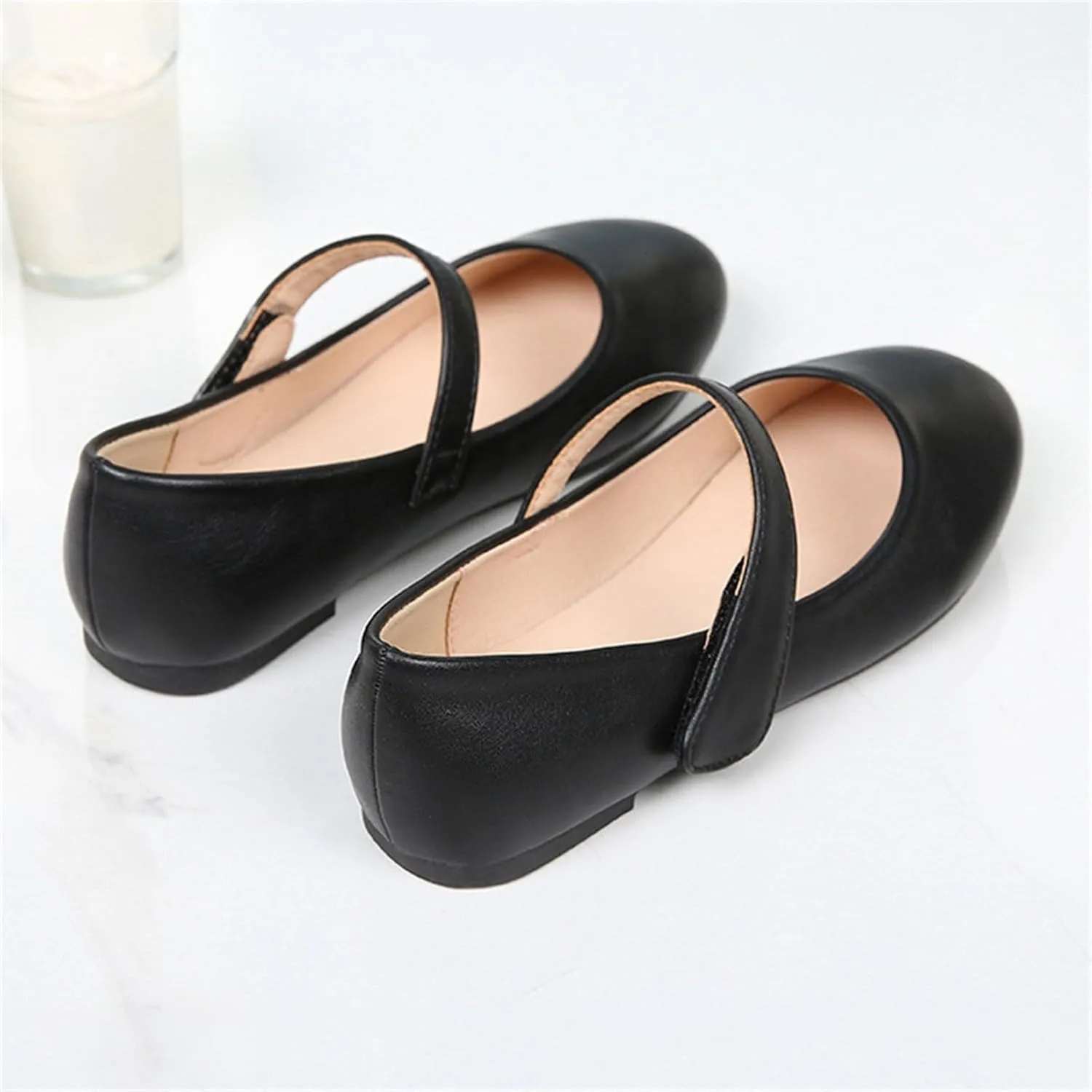 Unisex-Child Dressy Ballet Shoes Toddler Girl Leather Dress Shoes Closed Toe Mary Jane Flat Sandals for Toddler