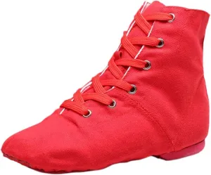 Unisex Kids Lace-up Jazz Dance Shoes Canvas Sneakers Soft Leather Split Sole Ballet Boots for Girls Boys Pg1 Kids