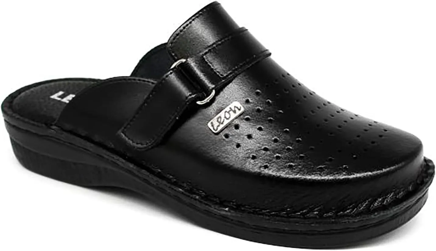 V230 Leather Slip-on Mens Mule Clogs Slippers Shoes