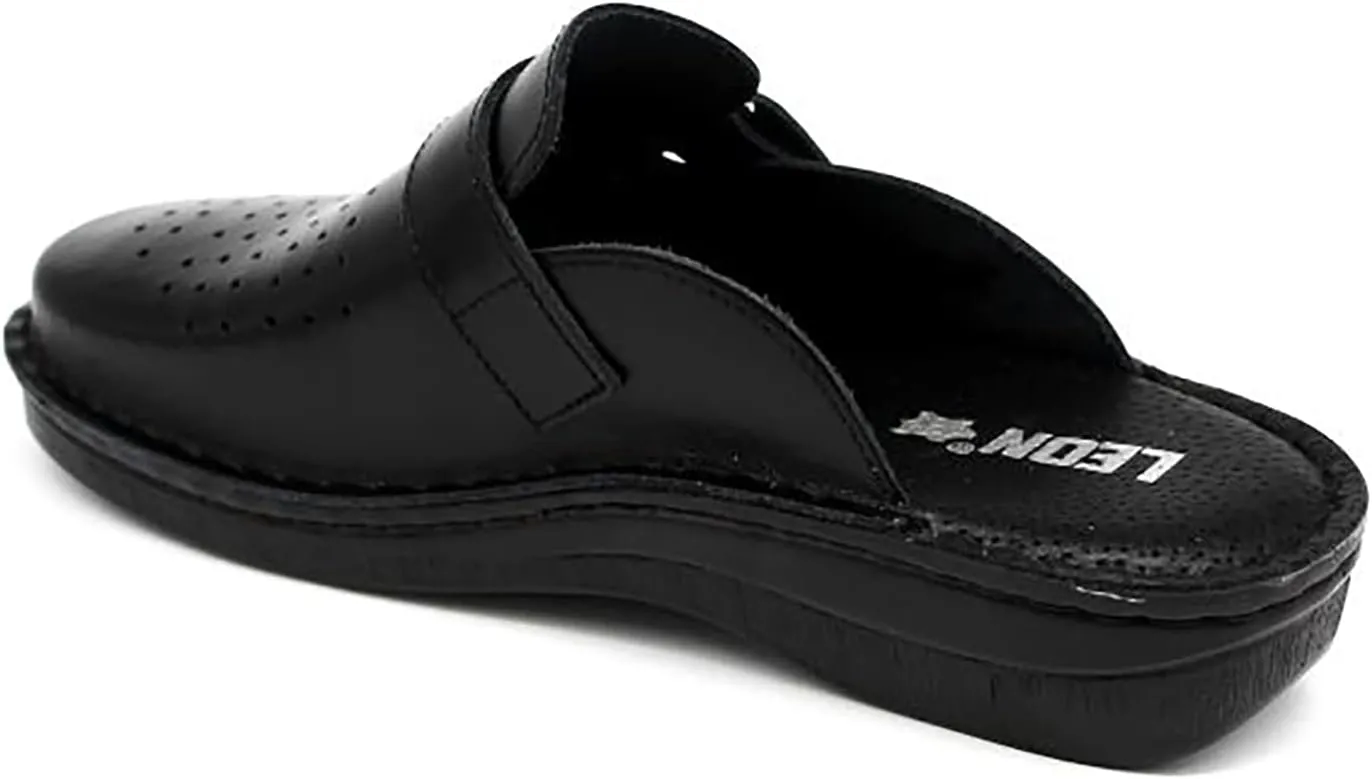 V230 Leather Slip-on Mens Mule Clogs Slippers Shoes