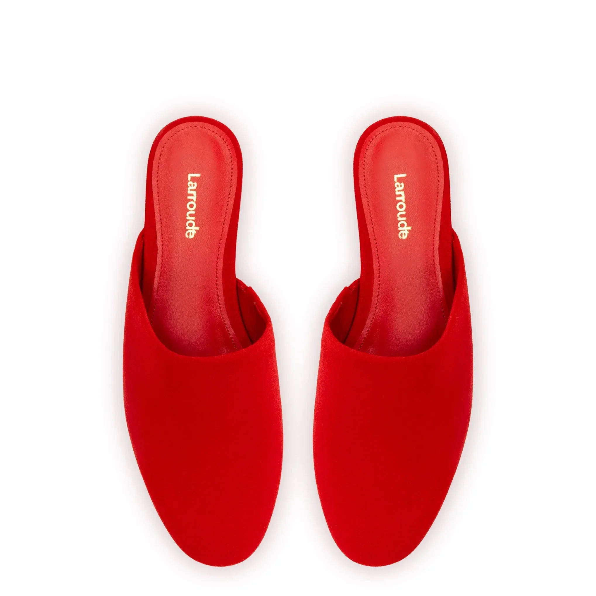 Venice Flat Mule and Pouch Kit In Scarlet Suede
