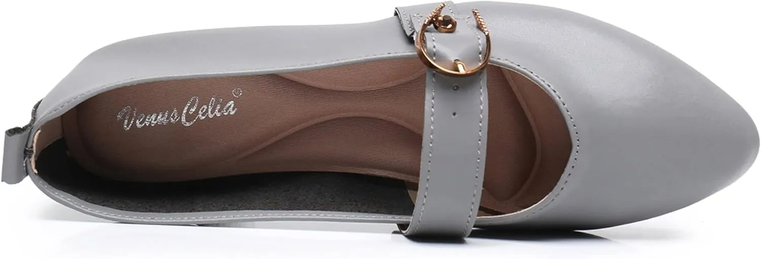 VenusCelia Women's Mary Jane Flat Shoe