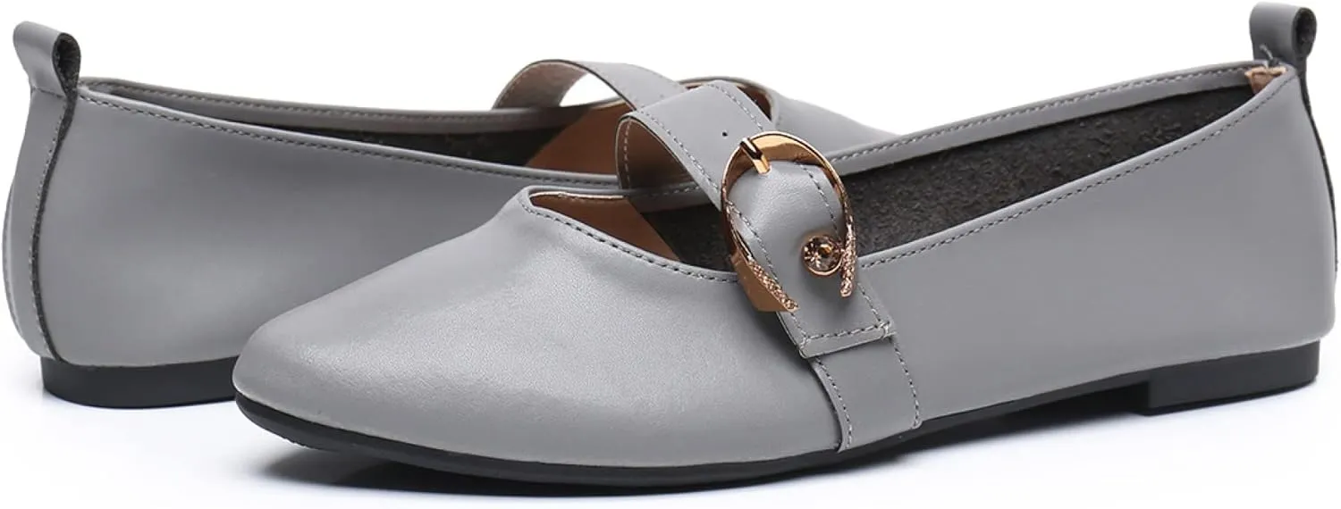 VenusCelia Women's Mary Jane Flat Shoe