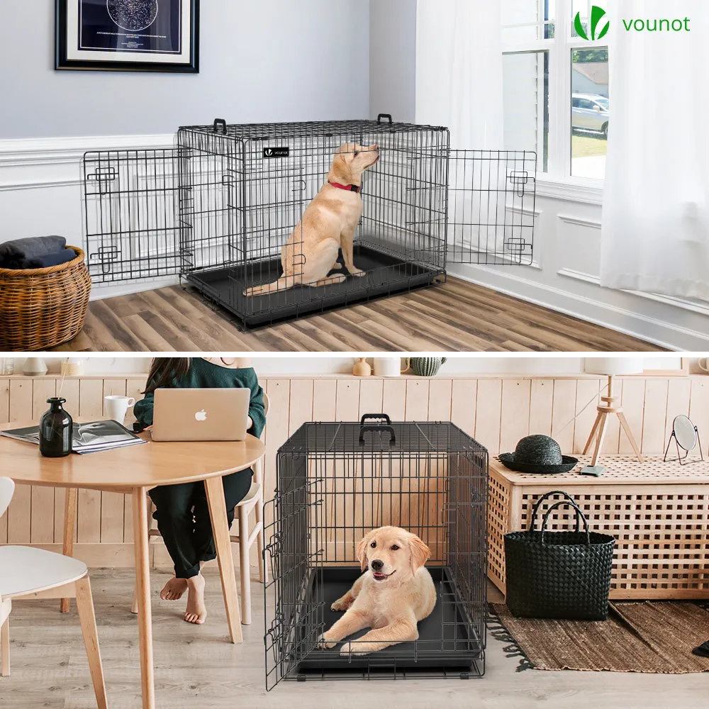 VOUNOT Dog Crate Portable Foldable Secure Pet Puppy Cage with Cover 42 Inches, XL