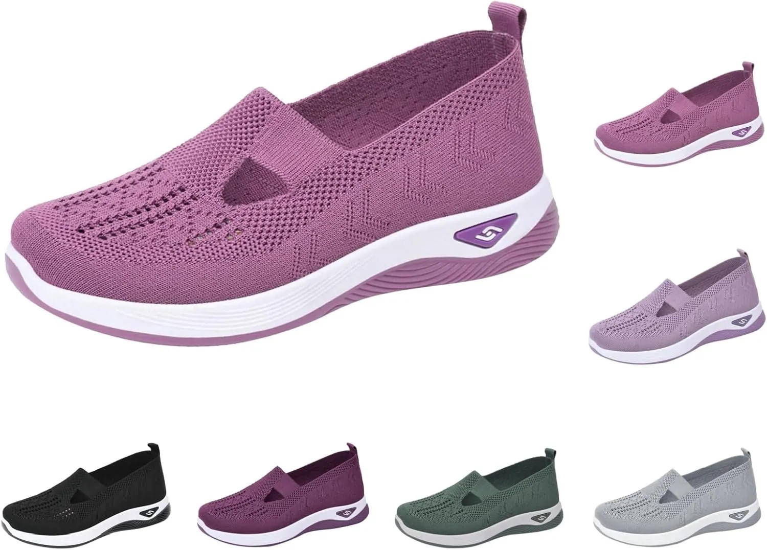 Walking Shoes Women Comfort Breathable Knitted Mesh Lightweight Orthopedic Low Top Soft Sole Sneaker Non-Slip Outdoor Shoes