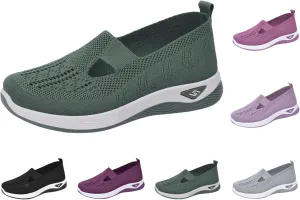 Walking Shoes Women Comfort Breathable Knitted Mesh Lightweight Orthopedic Low Top Soft Sole Sneaker Non-Slip Outdoor Shoes