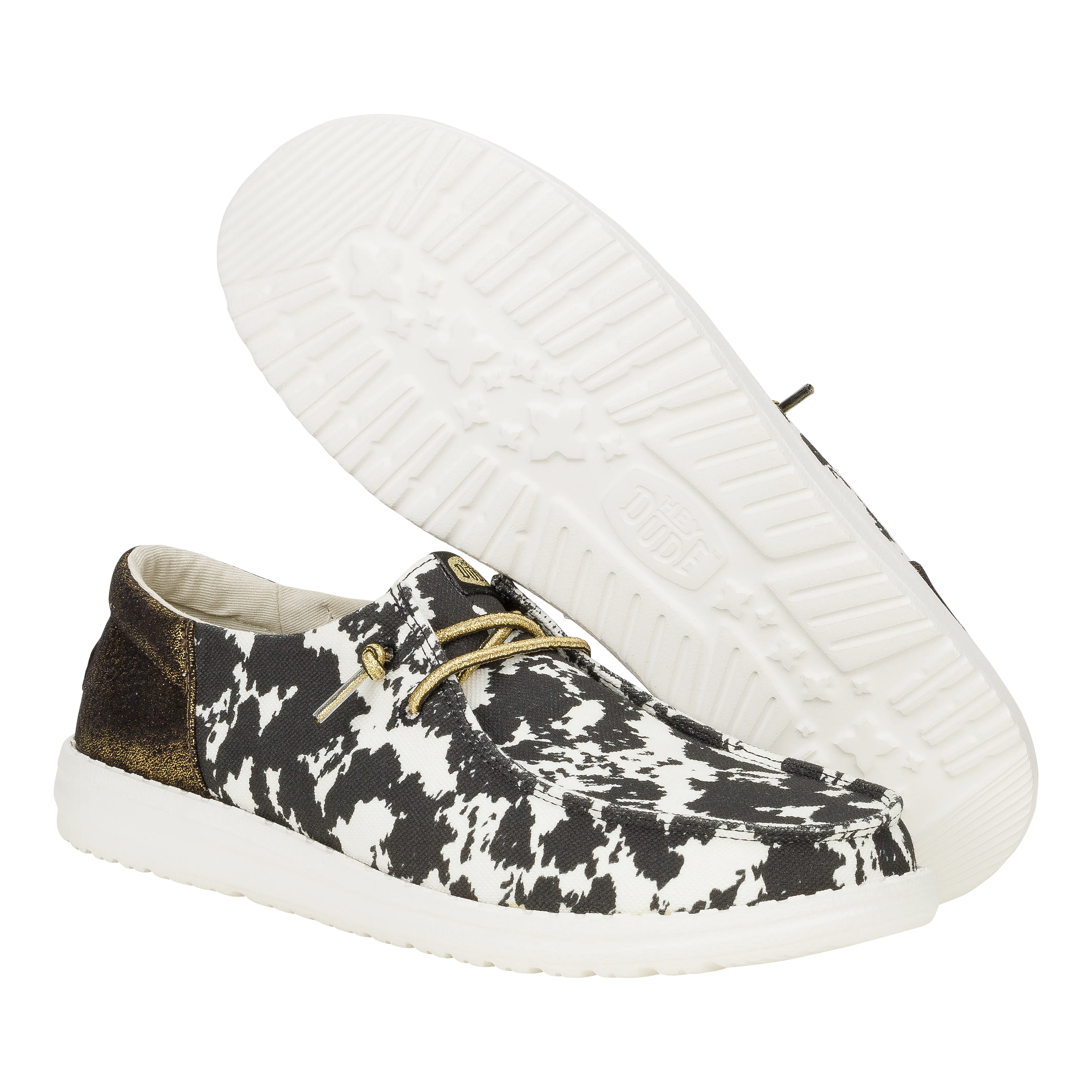 Wendy Funk Cowgirl - White/Black Cow Print