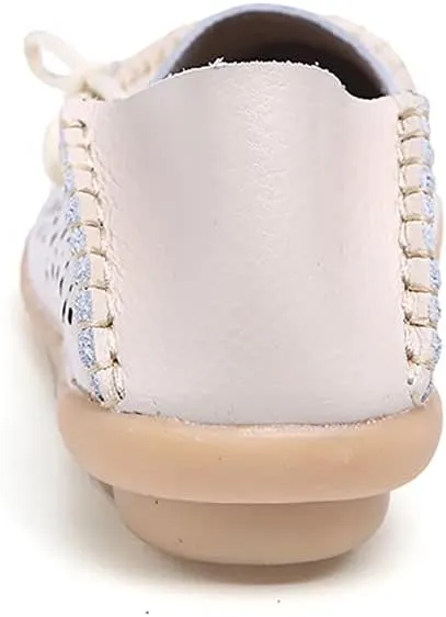WERWAES Ladies Moccasin Flats Casual Loafers Breathable Walking Nurse Driving Fashion Soft Shoes Work Shoes