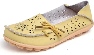 WERWAES Ladies Moccasin Flats Casual Loafers Breathable Walking Nurse Driving Fashion Soft Shoes Work Shoes