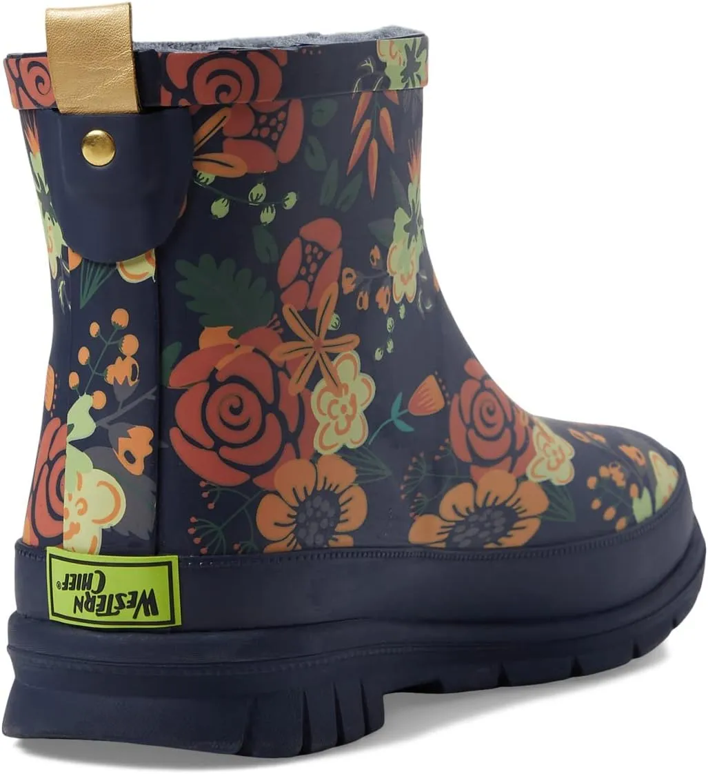 Western Chief Shorty Waterproof Rain Boots for Women - Easy Slip-On Style, Flexible Man-Made Outsole, and Round Toe Silhouette.