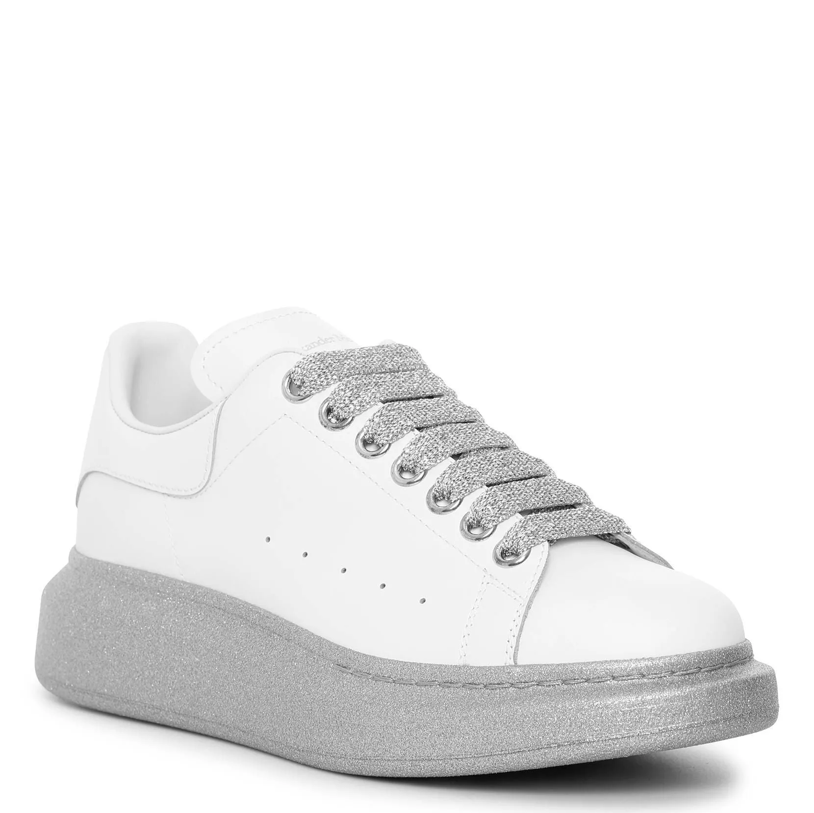 White and silver sole classic sneakers