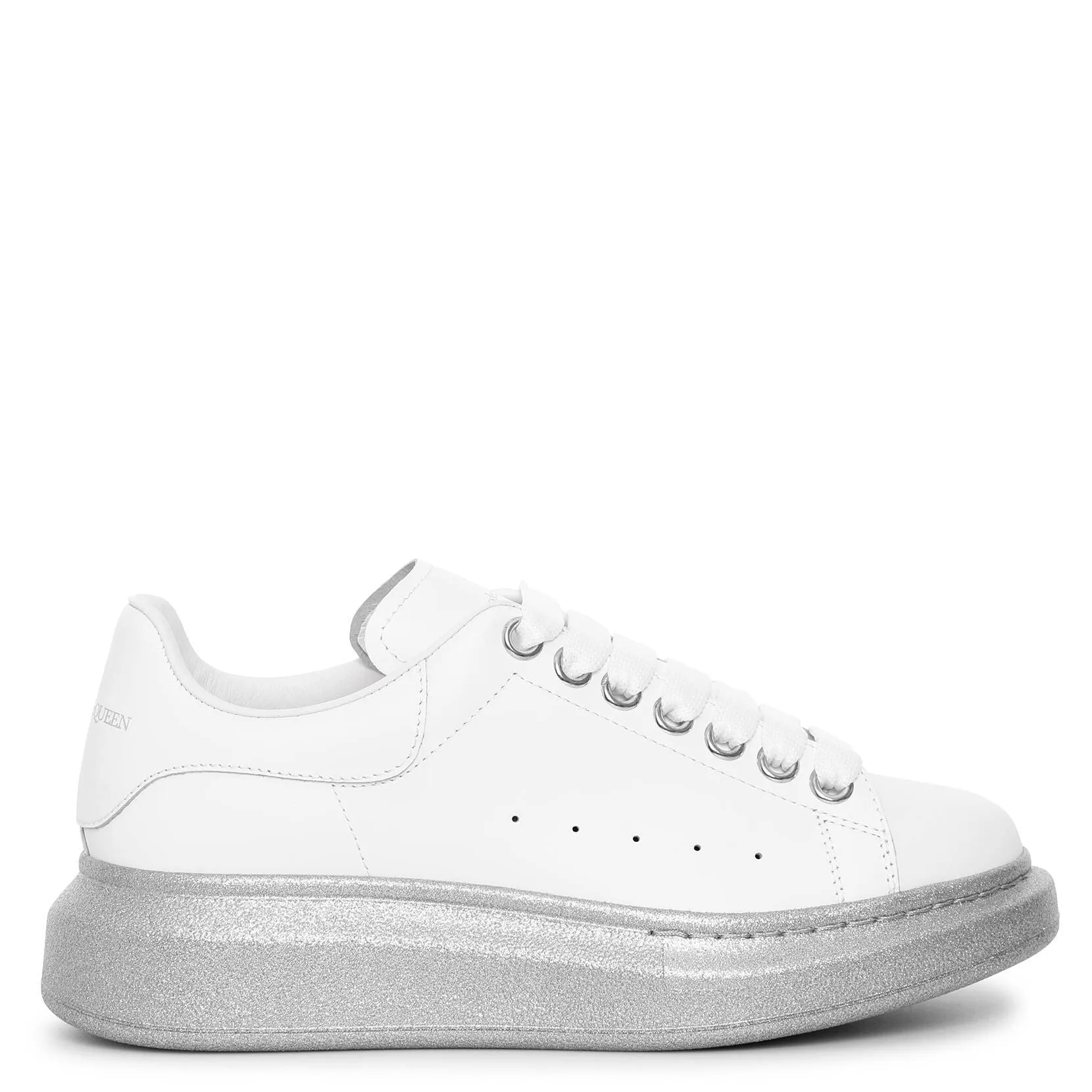 White and silver sole classic sneakers