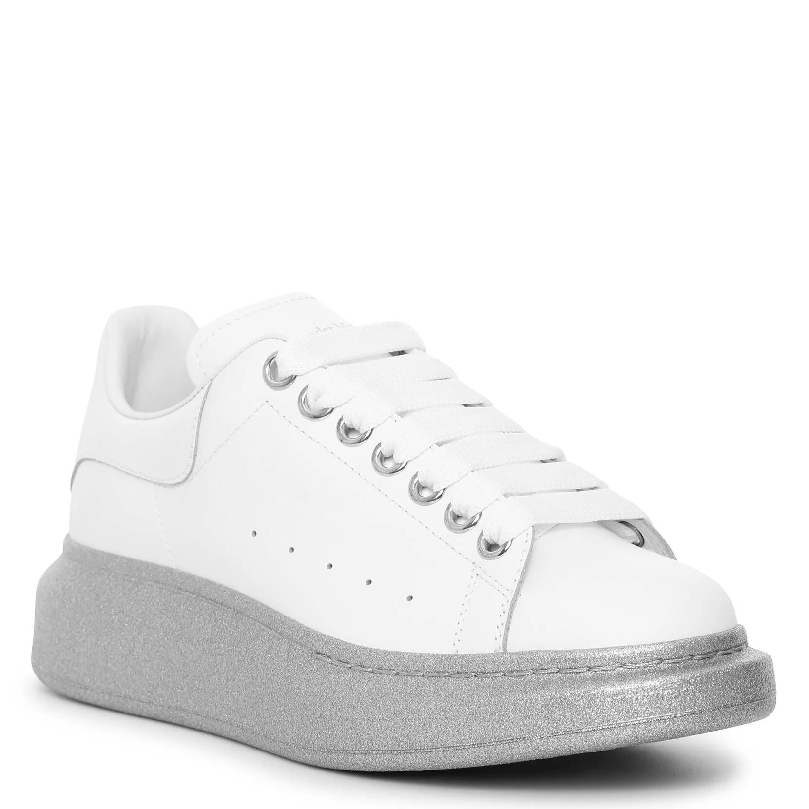 White and silver sole classic sneakers