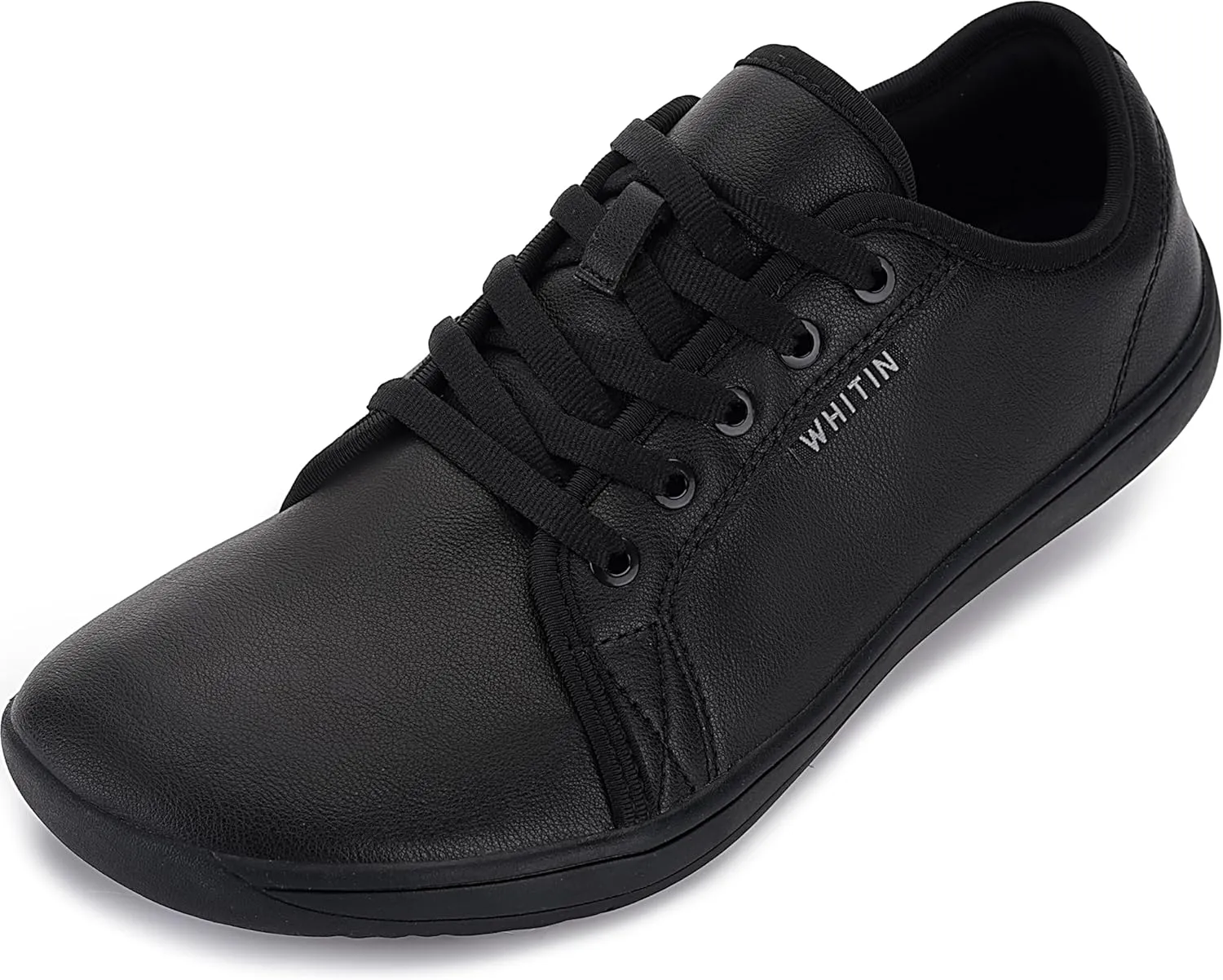 WHITIN Women's Canvas/Leather Barefoot Shoes | Wide Width Minimalist Sneakers | Classic Fit Low Top