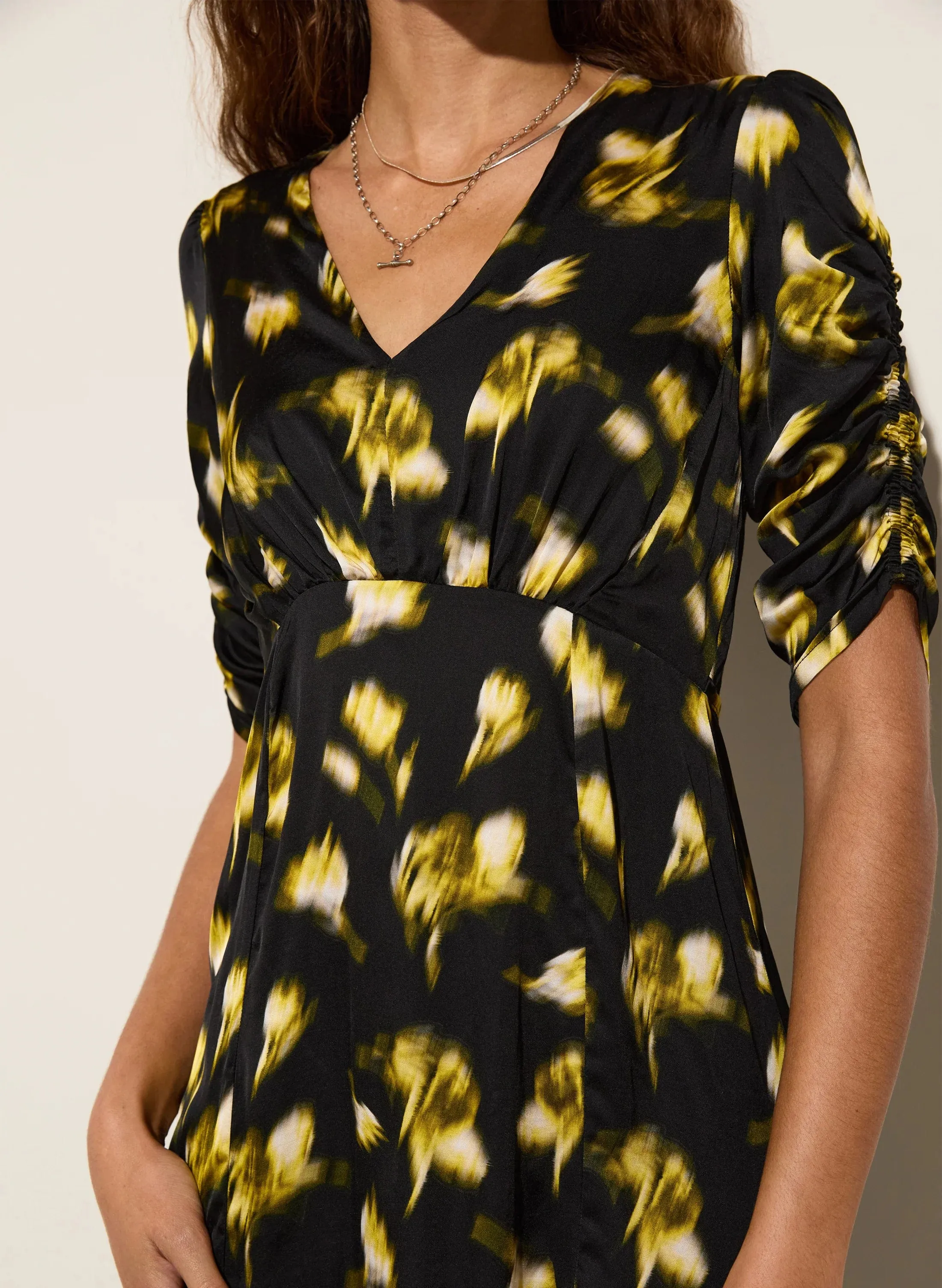 Winnie LENZING™ ECOVERO™ Recycled Dress | Black Blurred Floral