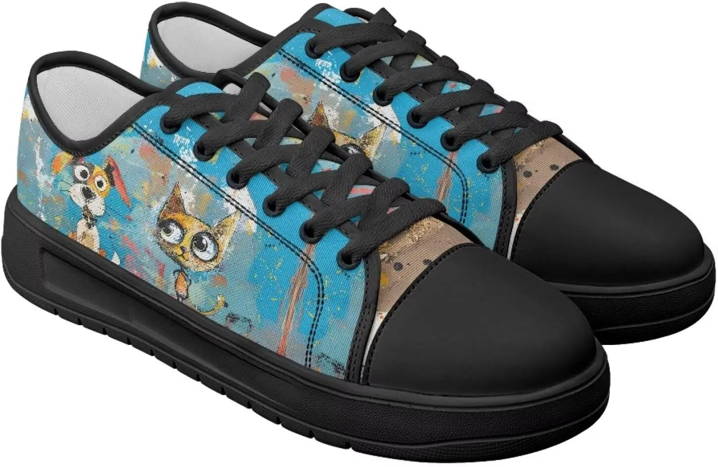 Womens Classic Canvas Casual Shoes Breathable Soft Everyday Versatile Canvas Sneakers for Work Travel Size 6-13.5 Black Sole