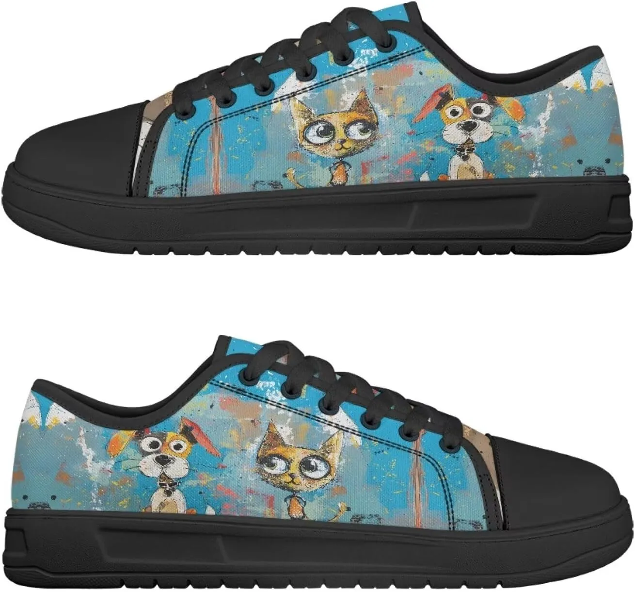 Womens Classic Canvas Casual Shoes Breathable Soft Everyday Versatile Canvas Sneakers for Work Travel Size 6-13.5 Black Sole