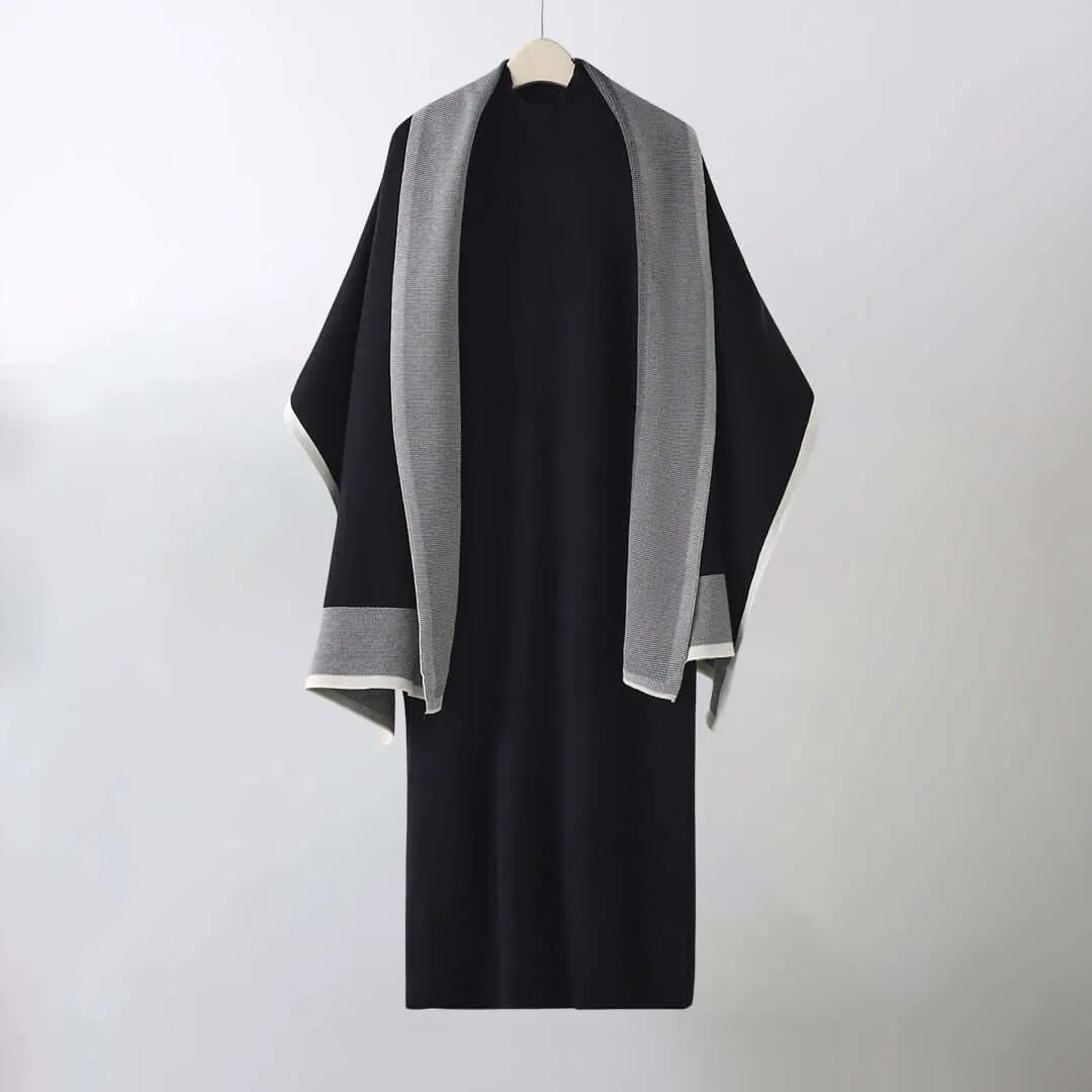 Women's Elegant Dress & Shawl Set