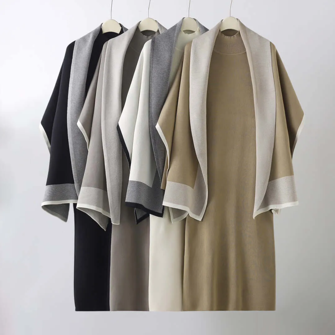Women's Elegant Dress & Shawl Set