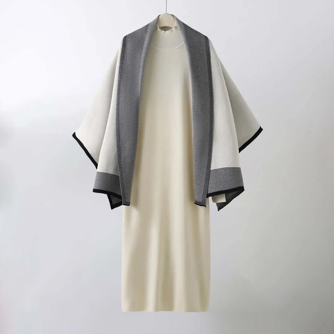 Women's Elegant Dress & Shawl Set