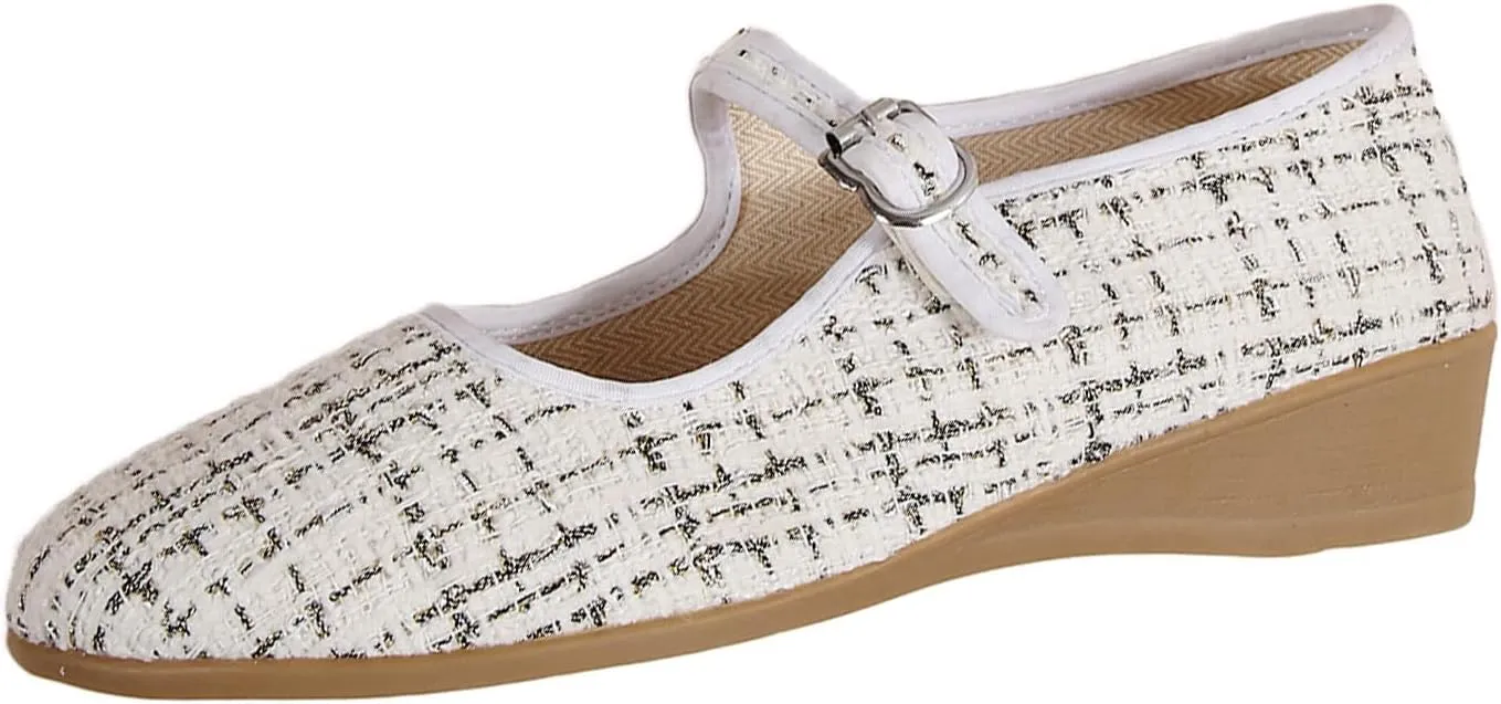 Women's Mary Jane Flats Comfortable Slip-on Flats Round Toe Dressy Ballet Shoes for Women