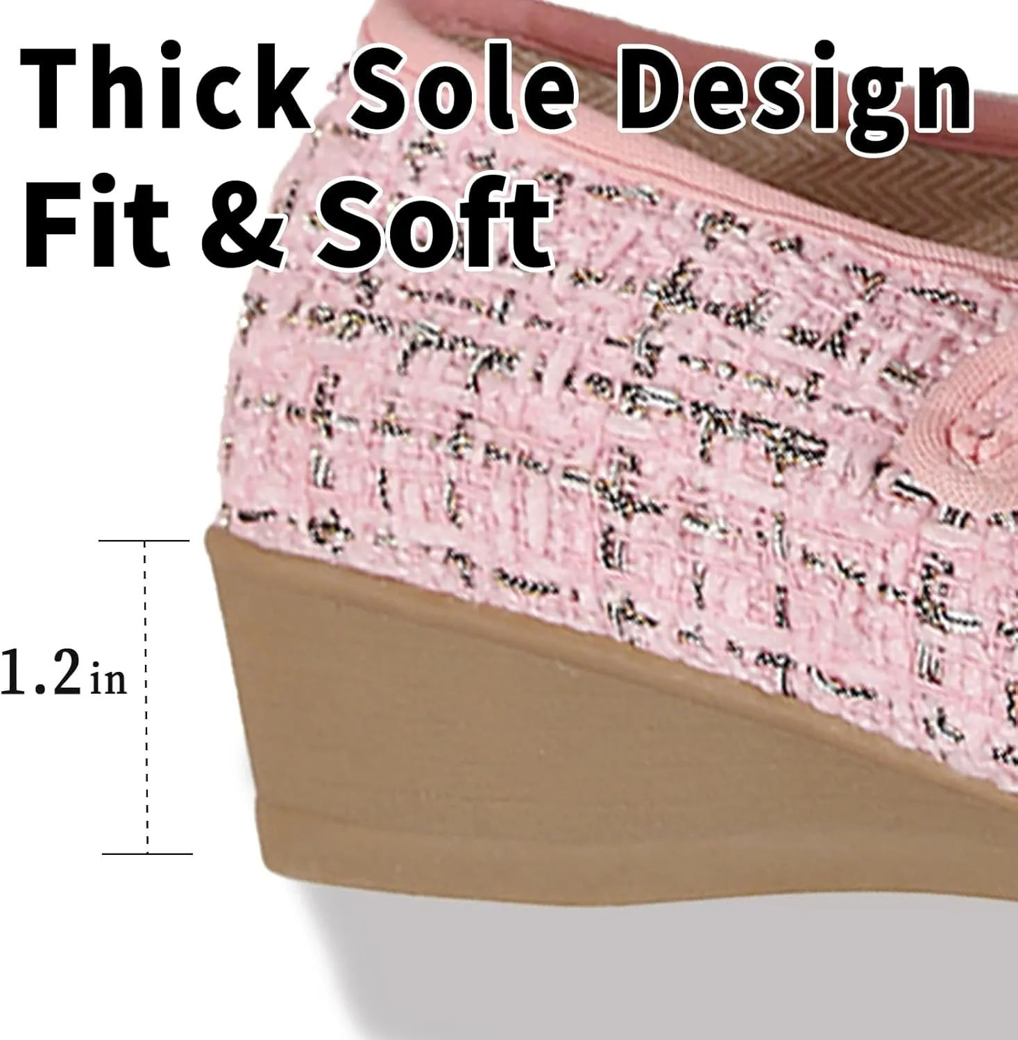 Women's Mary Jane Flats Comfortable Slip-on Flats Round Toe Dressy Ballet Shoes for Women
