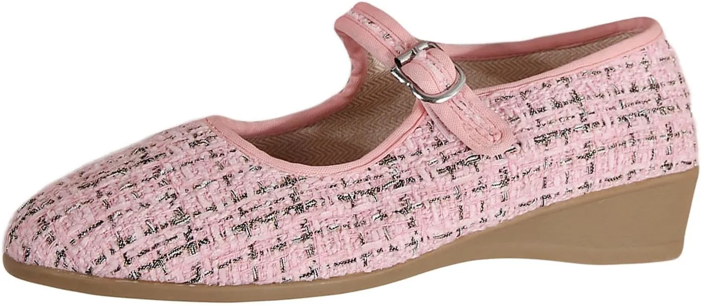 Women's Mary Jane Flats Comfortable Slip-on Flats Round Toe Dressy Ballet Shoes for Women