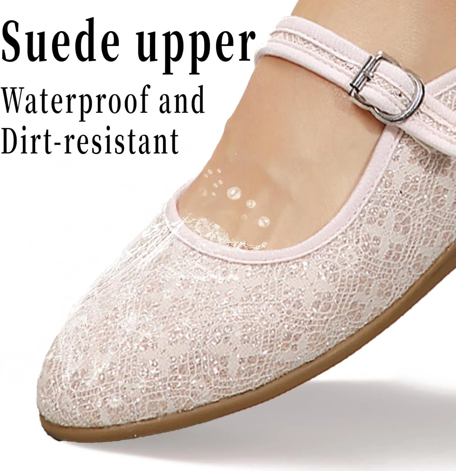 Women's Mary Jane Flats Comfortable Slip-on Flats Round Toe Dressy Ballet Shoes for Women