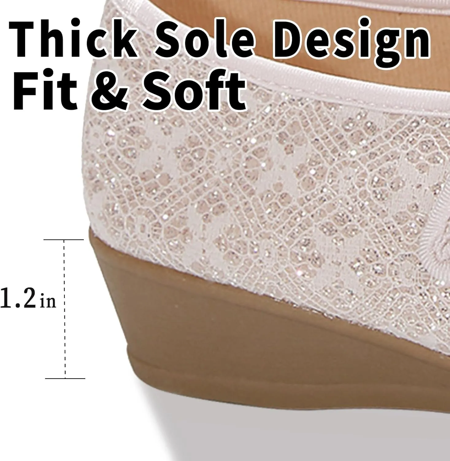 Women's Mary Jane Flats Comfortable Slip-on Flats Round Toe Dressy Ballet Shoes for Women