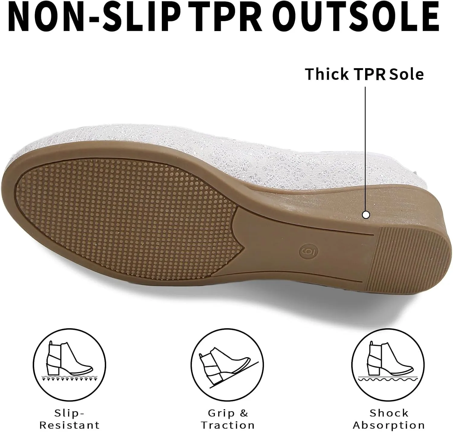 Women's Mary Jane Flats Comfortable Slip-on Flats Round Toe Dressy Ballet Shoes for Women