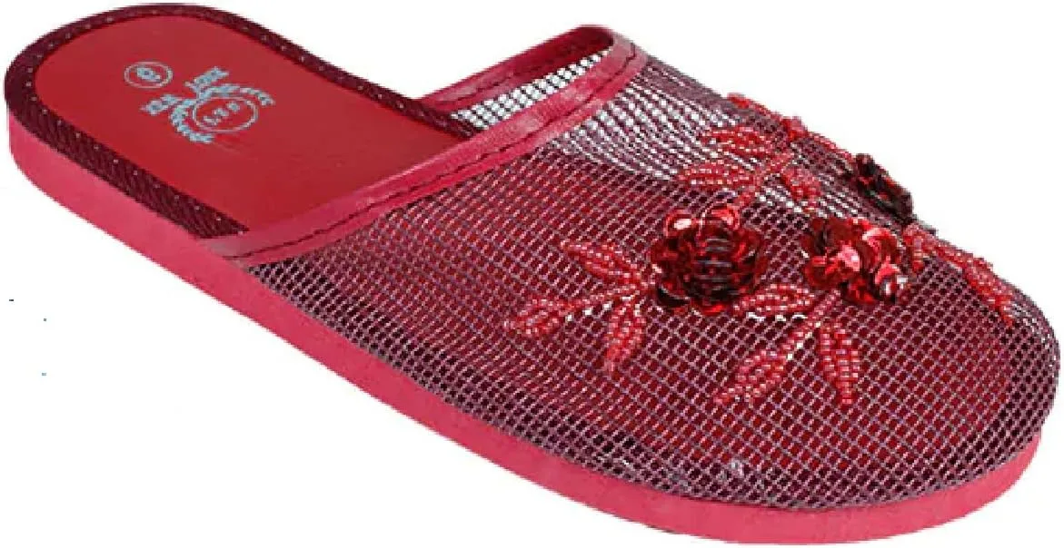 Women's Mesh Slippers With Sequin Available in 15 Colors