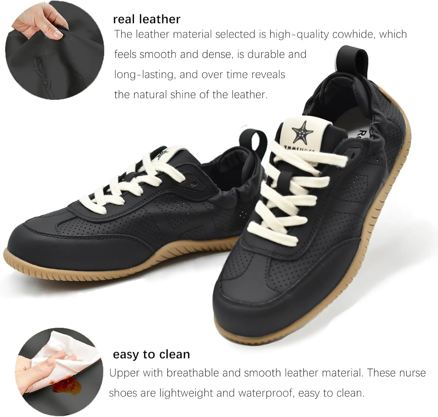 Womens Traveling Walking Shoes Lightweight Non-Slip Slip-On Breathable Flexible Barefoot Leather Handmade Fashion Sneakers