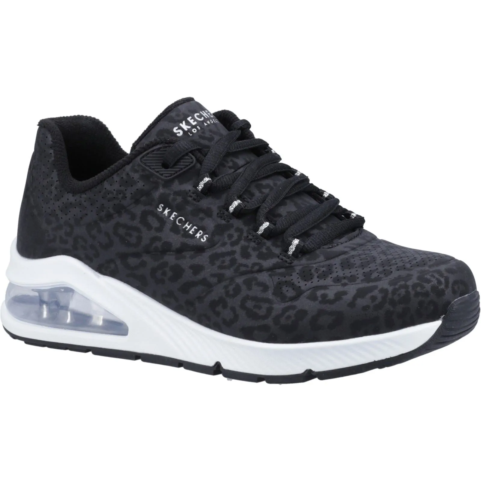 Women's Wide Fit Skechers 155642 Uno 2 In Kat Neato Trainers - Black