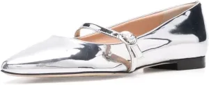 XYD Women Mary Janes Pointed Toe Dressy Flats with Buckle Strap Patent Leather Girls Ballet Flat Classy Dance Prom Dating Shoes