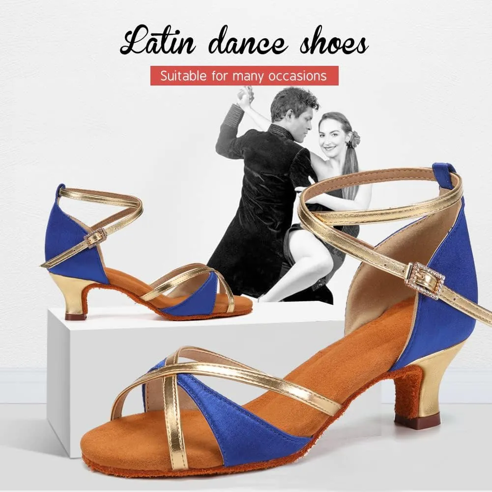YKXLM Latin Dance Shoes Ballroom Women Salsa Tango Performance Practice Dancing Shoes,259