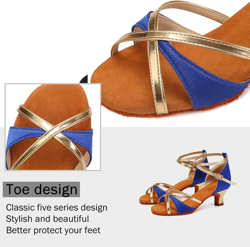 YKXLM Latin Dance Shoes Ballroom Women Salsa Tango Performance Practice Dancing Shoes,259