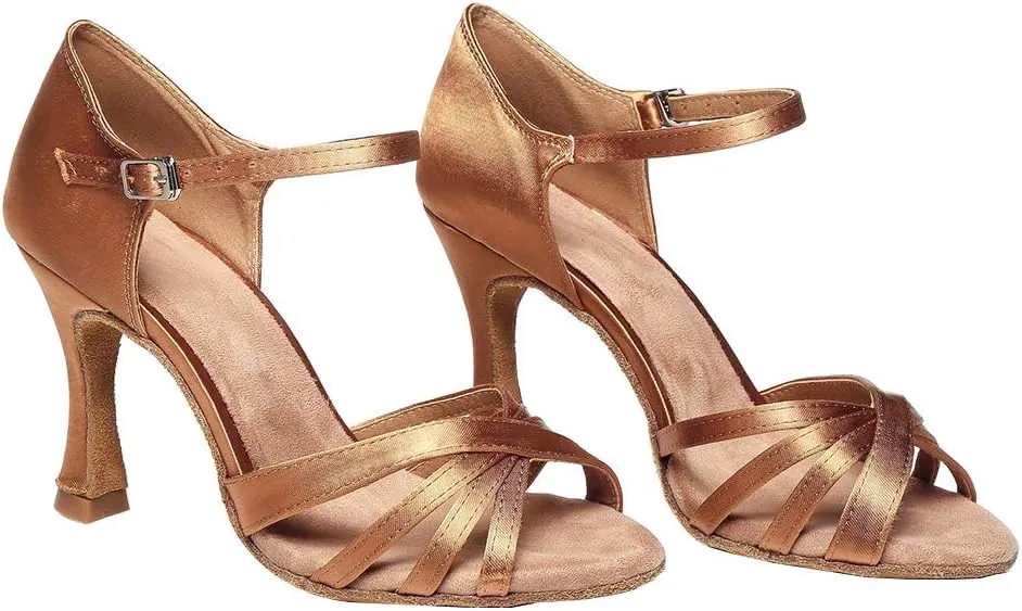 YKXLM Women's Latin Dance Shoes Ballroom Salsa Tango Professional Performance Practice Dancing Shoes,Model YCL351