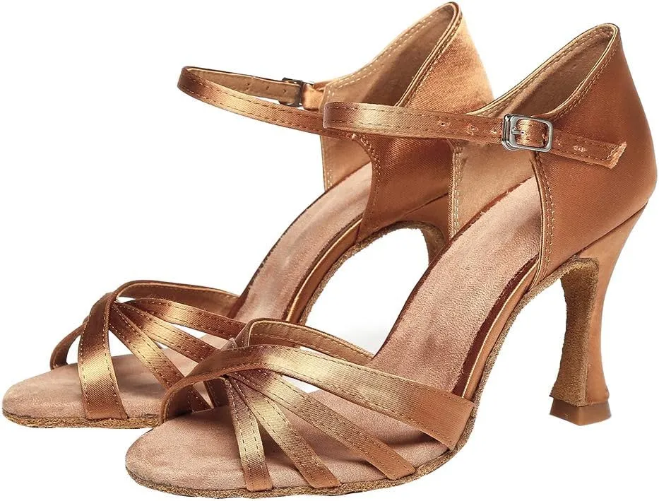 YKXLM Women's Latin Dance Shoes Ballroom Salsa Tango Professional Performance Practice Dancing Shoes,Model YCL351